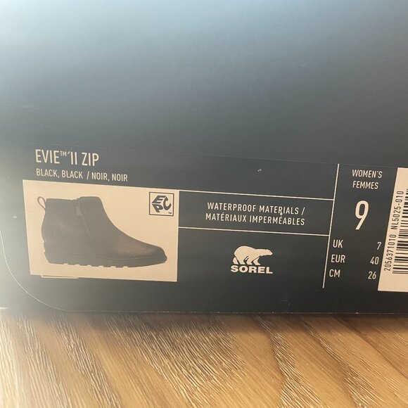 Evie II Zip Sorel Black Booties - Picture 1 of 4